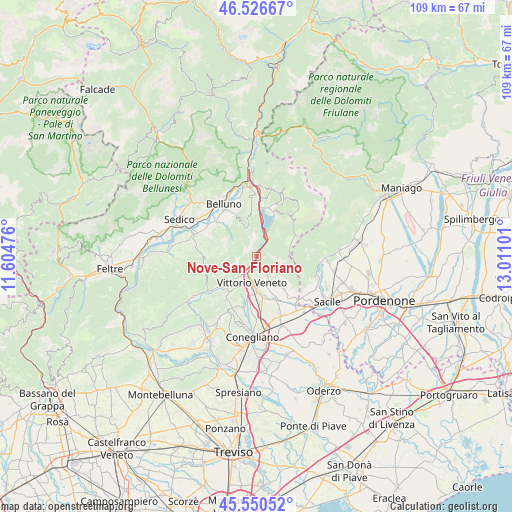 Nove-San Floriano on map