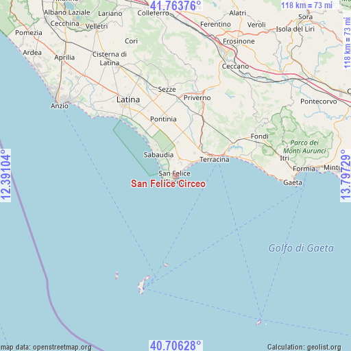 San Felice Circeo on map