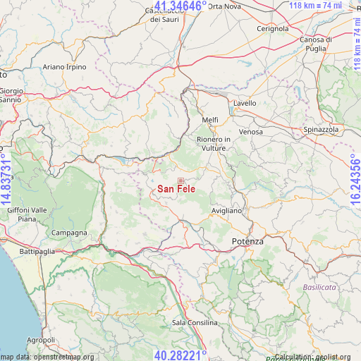 San Fele on map