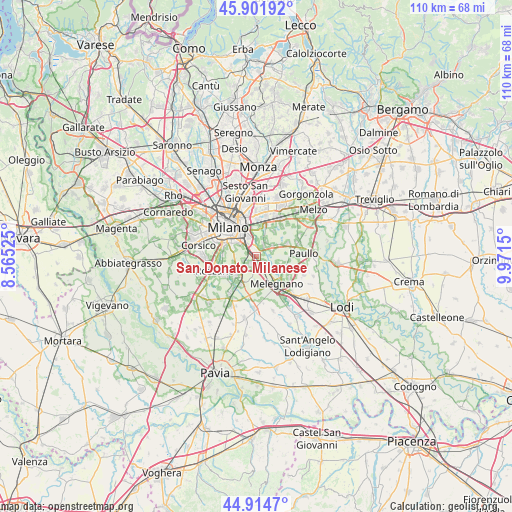 San Donato Milanese on map