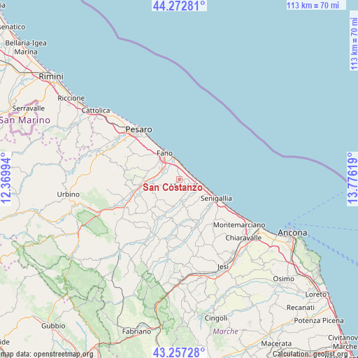 San Costanzo on map