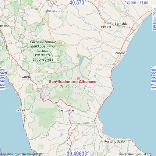 San Costantino Albanese on map