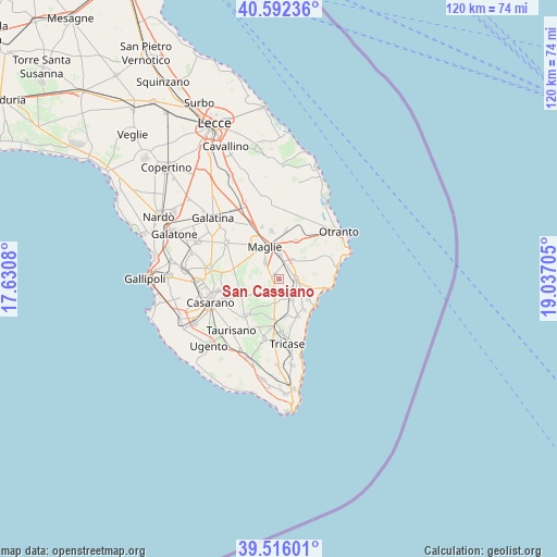 San Cassiano on map