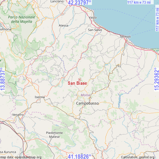 San Biase on map