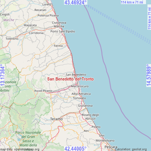 San Benedetto del Tronto on map