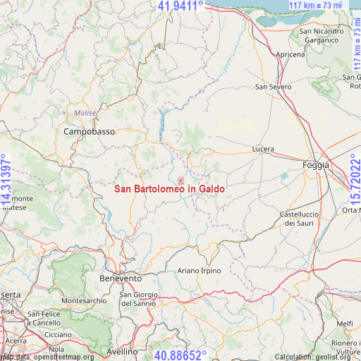 San Bartolomeo in Galdo on map