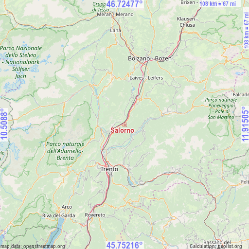 Salorno on map