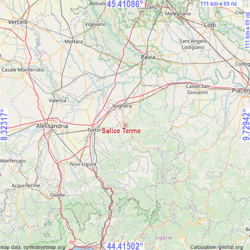 Salice Terme on map