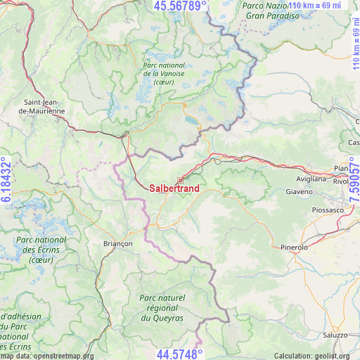 Salbertrand on map