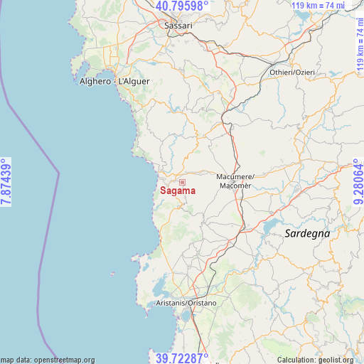 Sagama on map