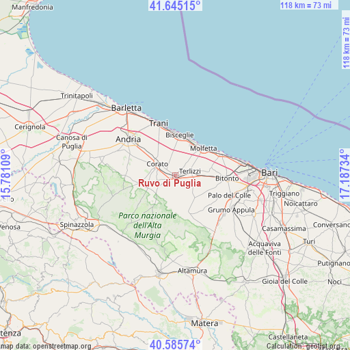 Ruvo di Puglia on map