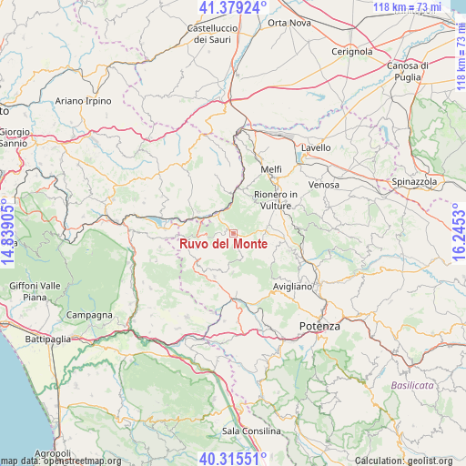 Ruvo del Monte on map