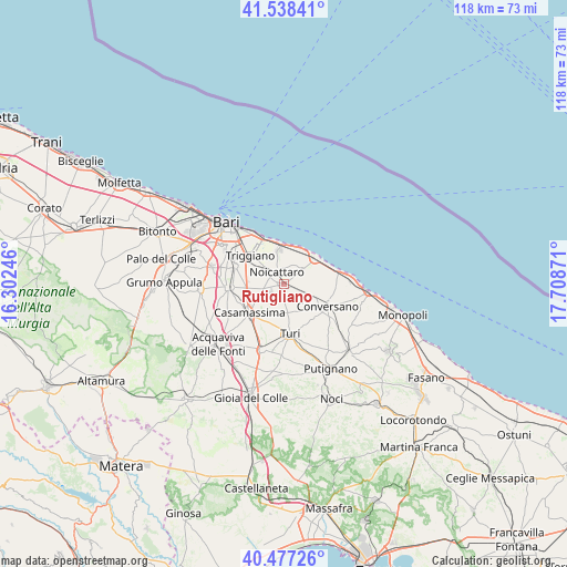 Rutigliano on map