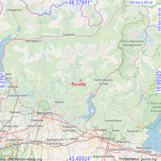 Rovetta on map