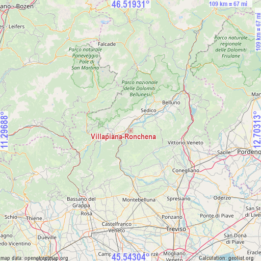 Villapiana-Ronchena on map