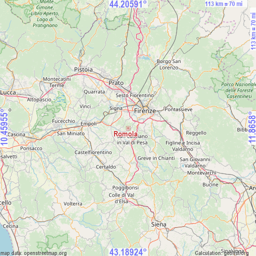 Romola on map