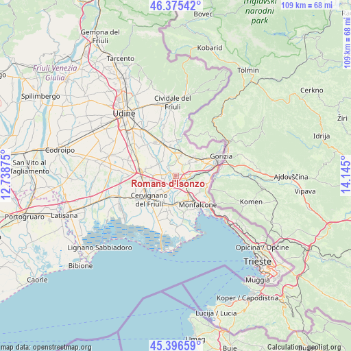 Romans d'Isonzo on map