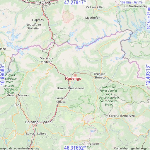 Rodengo on map