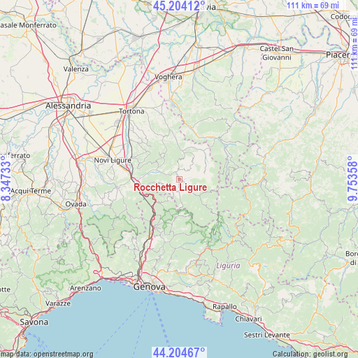 Rocchetta Ligure on map