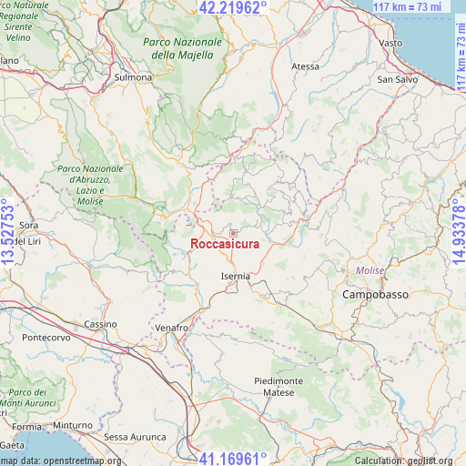 Roccasicura on map