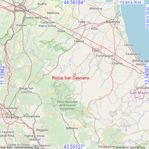 Rocca San Casciano on map