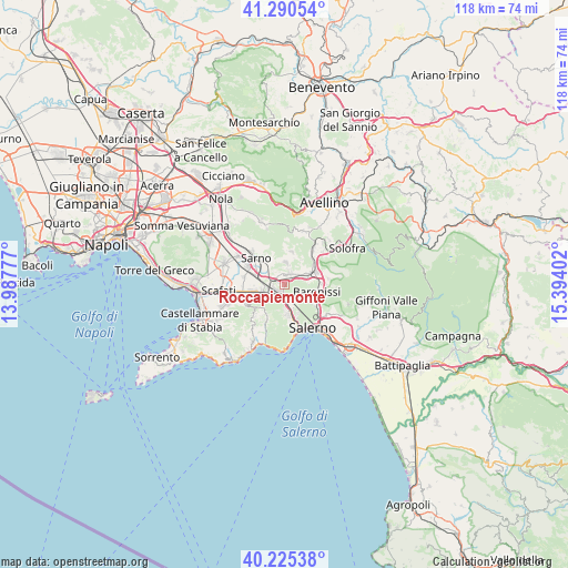 Roccapiemonte on map