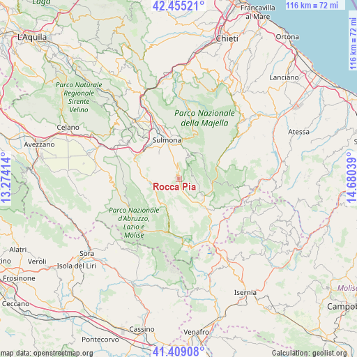 Rocca Pia on map