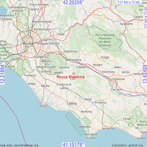 Rocca Massima on map