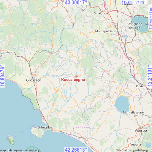 Roccalbegna on map