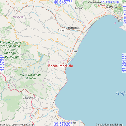 Rocca Imperiale on map