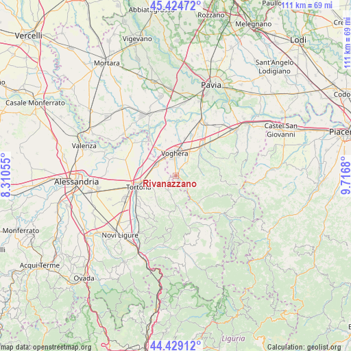 Rivanazzano on map