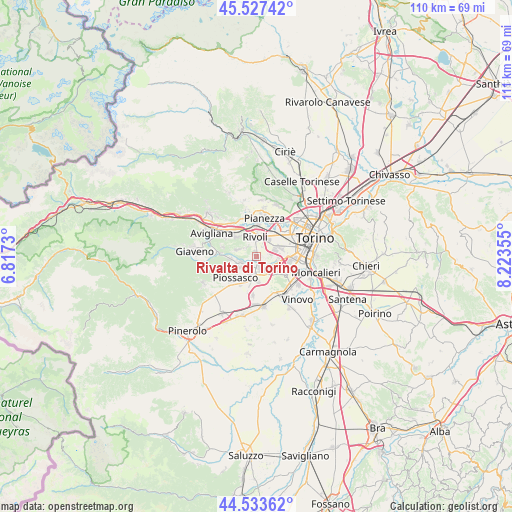 Rivalta di Torino on map
