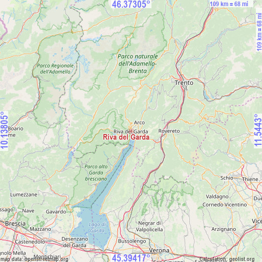 Riva del Garda on map
