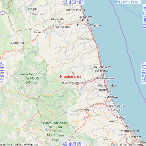 Ripaberarda on map