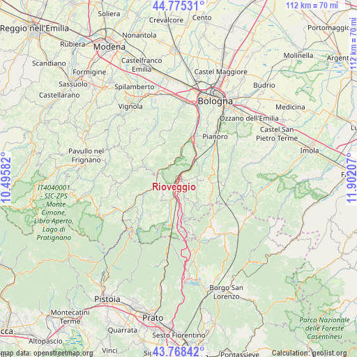 Rioveggio on map