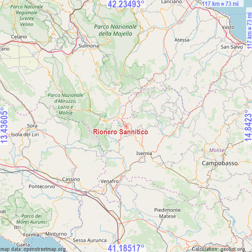 Rionero Sannitico on map