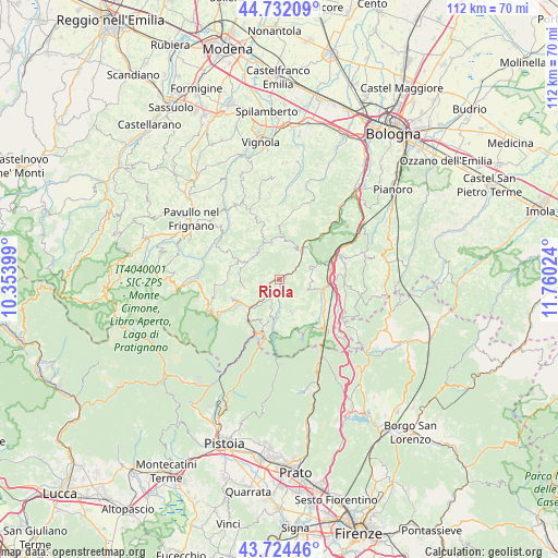 Riola on map