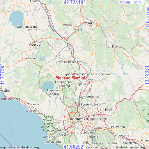 Rignano Flaminio on map