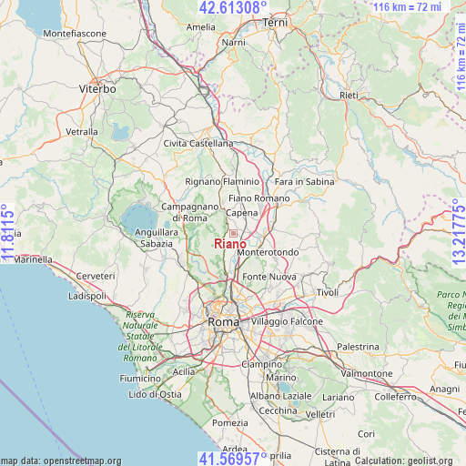 Riano on map