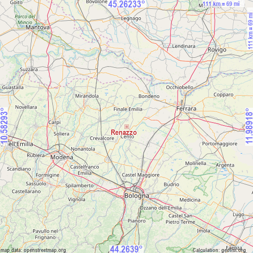 Renazzo on map