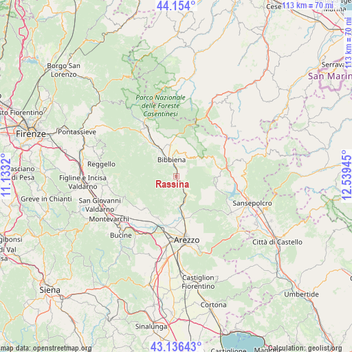 Rassina on map