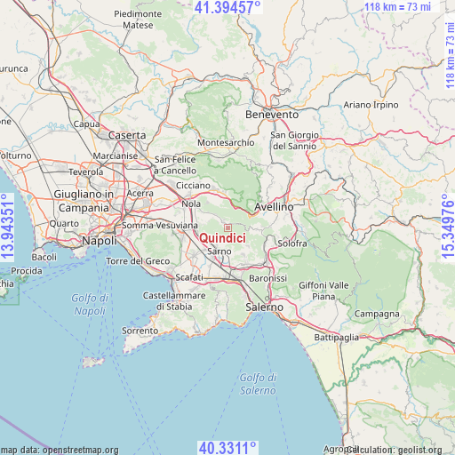 Quindici on map
