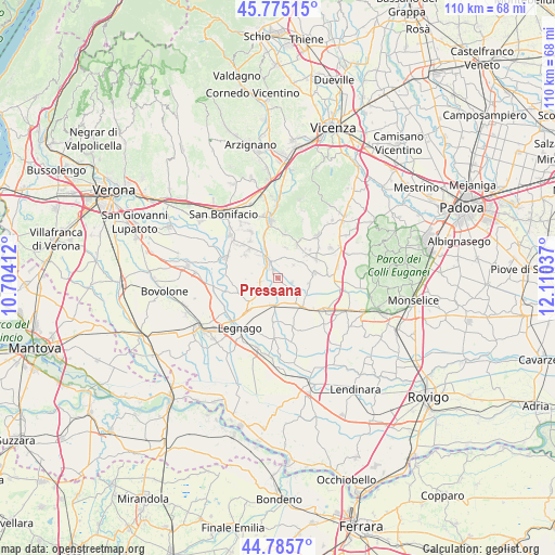 Pressana on map