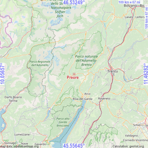 Preore on map