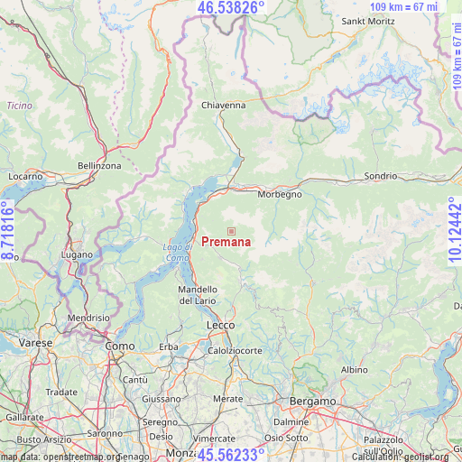 Premana on map