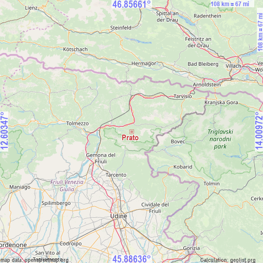 Prato on map