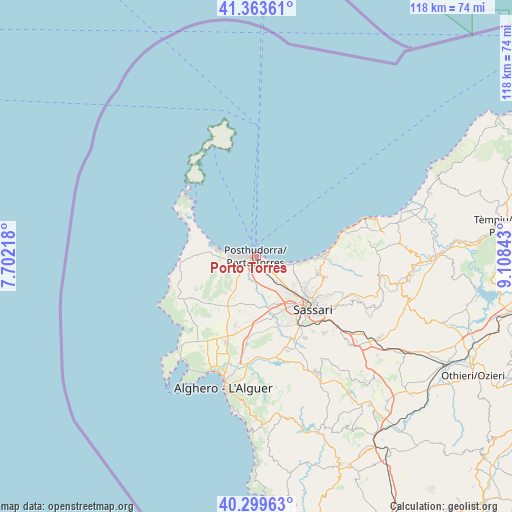 Porto Torres on map