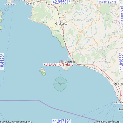 Porto Santo Stefano on map
