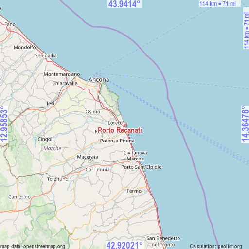Porto Recanati on map