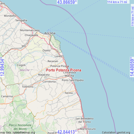 Porto Potenza Picena on map